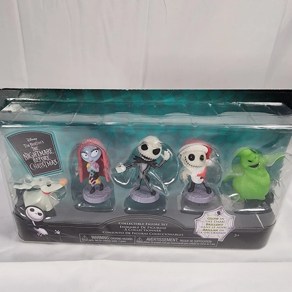 Disney Nightmare Before Christmas Glow in the Dark Collectible Figure Set New